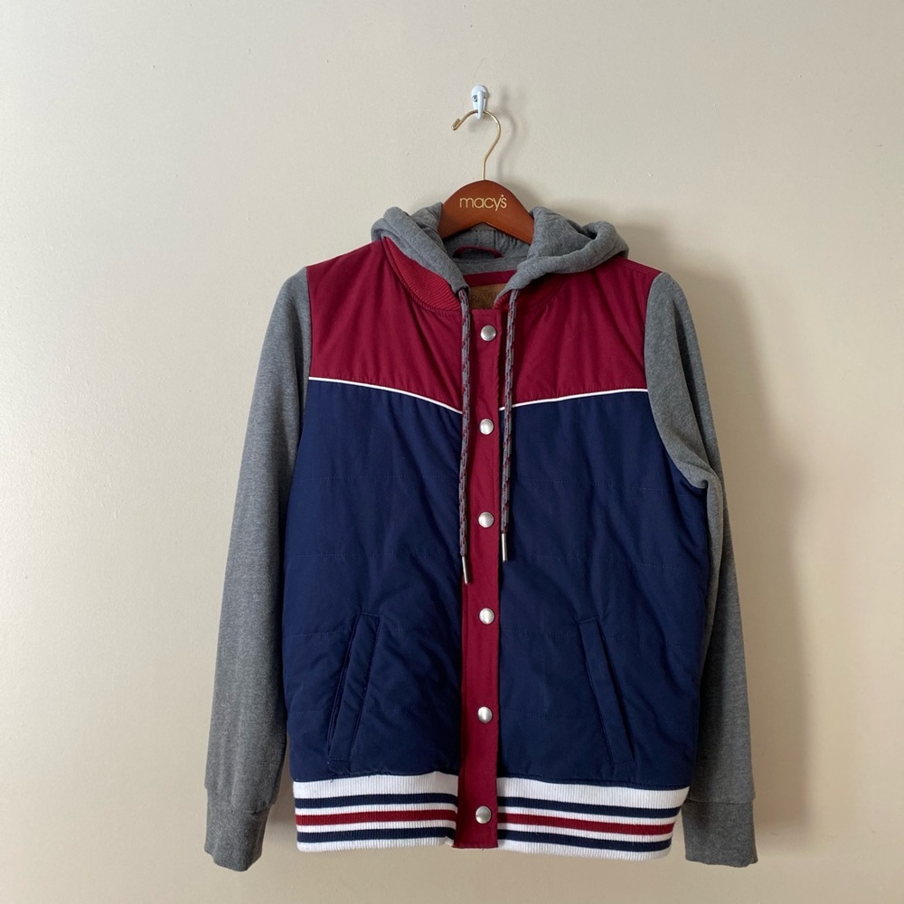 Dravus Men's Colorblock Puffer Jacket with Hood Sz L